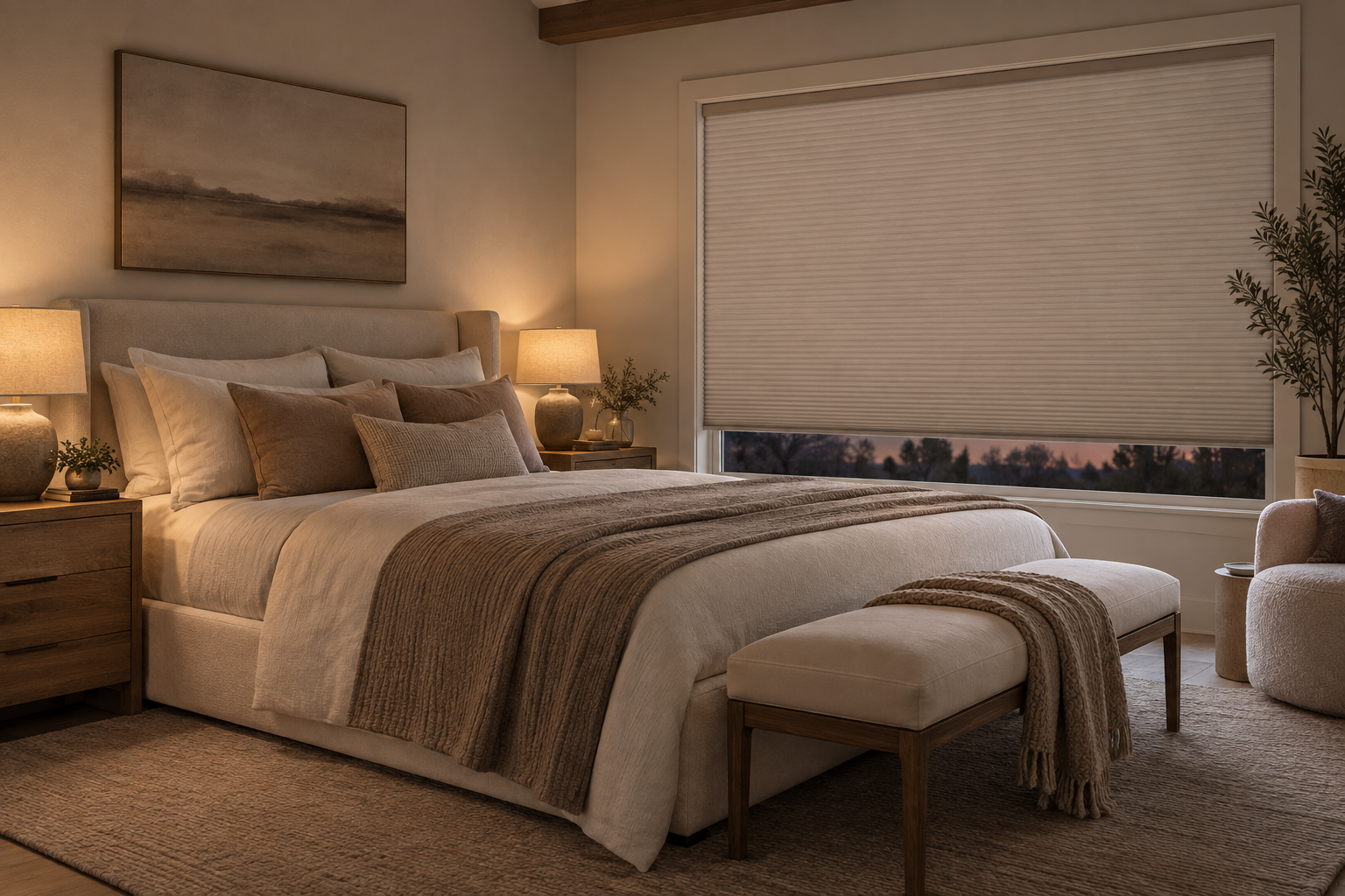 Cellular shade for restful privacy in a bedroom